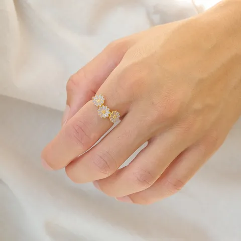 margriet paarse ring in verguld sterlingzilver - Maggie