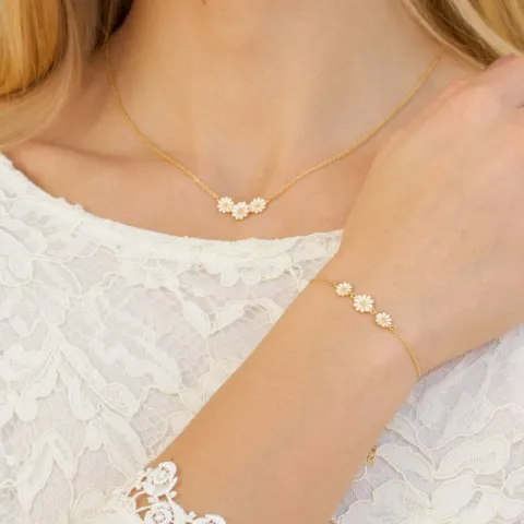 margriet ketting in verguld sterlingzilver met hanger in verguld sterlingzilver - Maggie