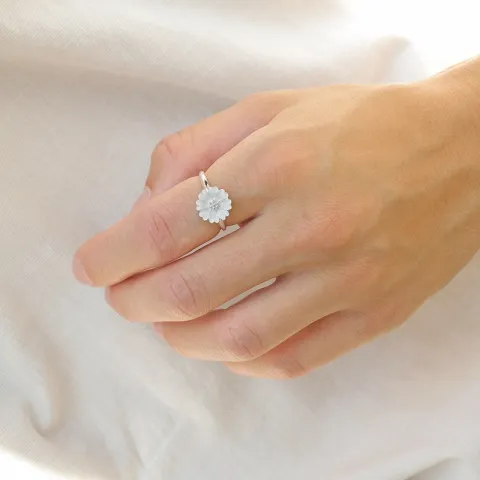 11 mm margriet ring in zilver - Magda