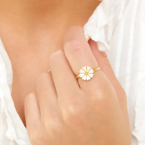11 mm margriet ring in verguld sterlingzilver - Magda