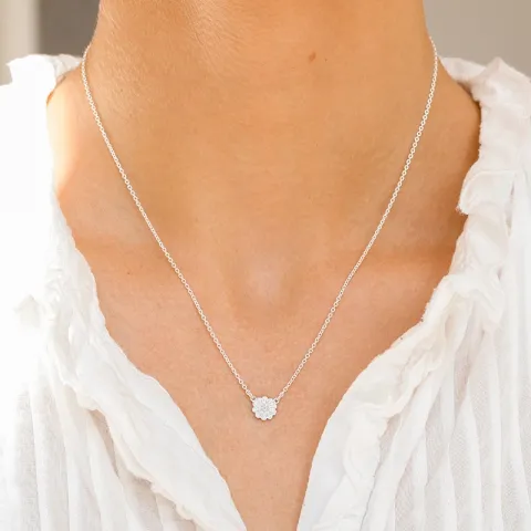 margriet ketting in zilver met hanger in zilver - Maggie