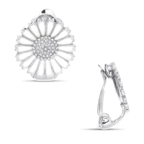 13,5 mm margriet oorclips in zilver - Marie