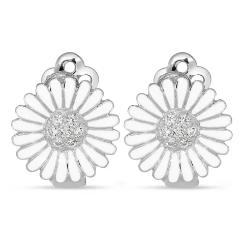 14 mm margriet oorbellen in zilver - Matilda