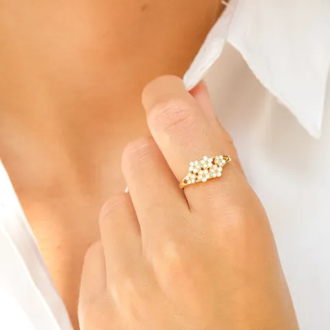 margriet ring in verguld sterlingzilver