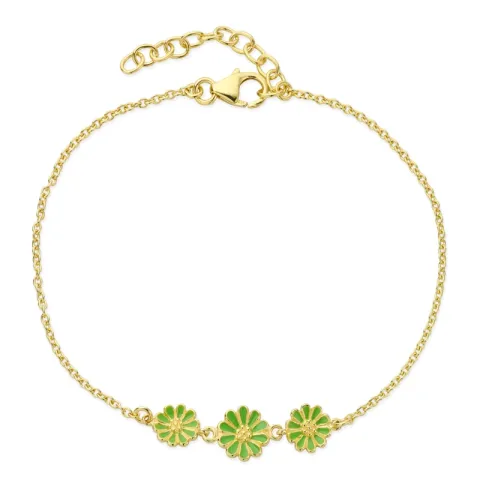 margriet lichtgroene armband in verguld sterlingzilver