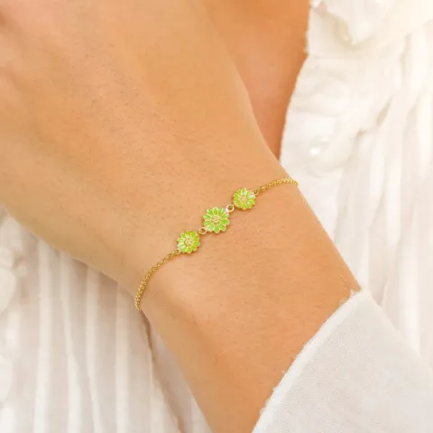 margriet lichtgroene armband in verguld sterlingzilver