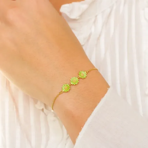 margriet lichtgroene armband in verguld sterlingzilver