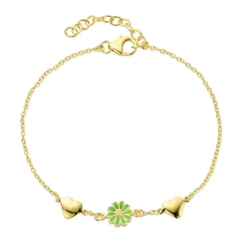 hart margriet lichtgroene armband in verguld sterlingzilver