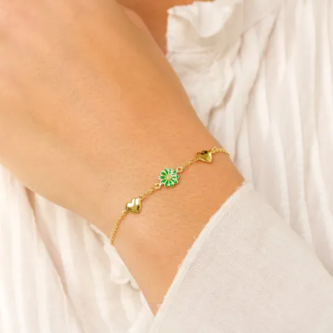 hart margriet armband in verguld sterlingzilver