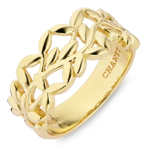 blad ring in verguld sterlingzilver