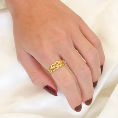 blad ring in verguld sterlingzilver