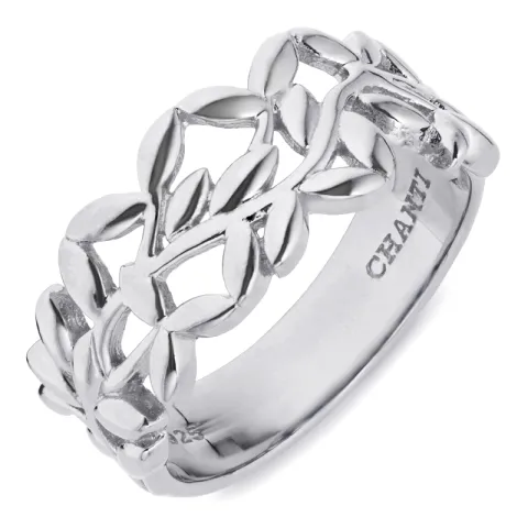 blad ring in zilver