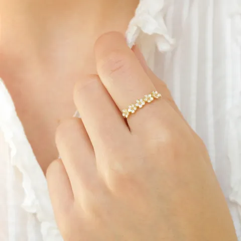 margriet witte ring in verguld sterlingzilver - Majse