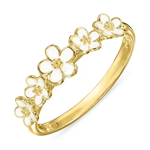 margriet witte ring in verguld sterlingzilver - Majse