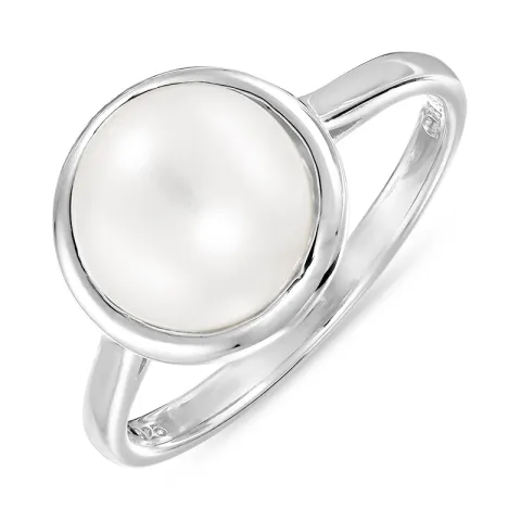 parel ring in zilver
