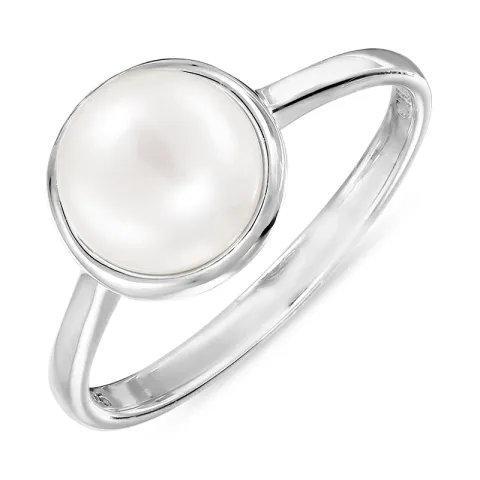 parel ring in zilver