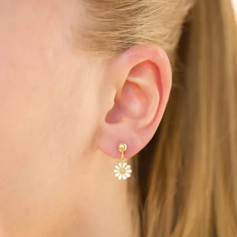 8 mm margriet oorsteker in verguld sterlingzilver - Maggie