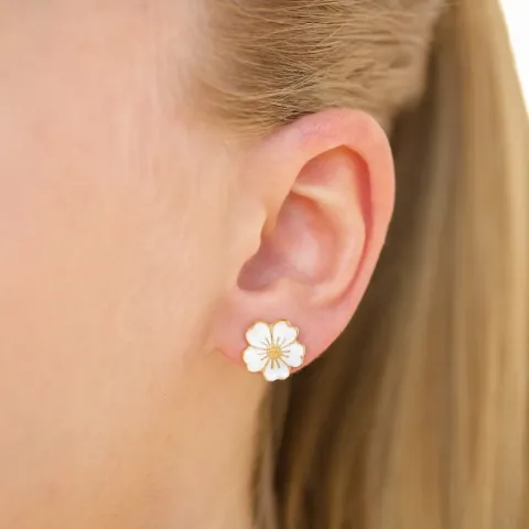 11 mm vergeet-mij-nietje oorsteker in verguld sterlingzilver