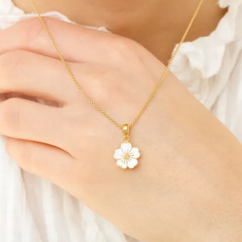 11 mm vergeet-mij-nietje hanger in verguld sterlingzilver