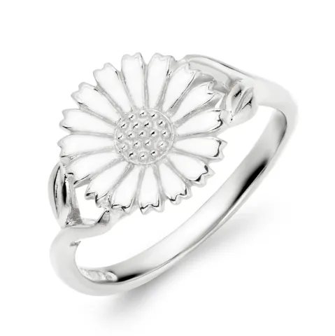 11 mm bloem ring in zilver