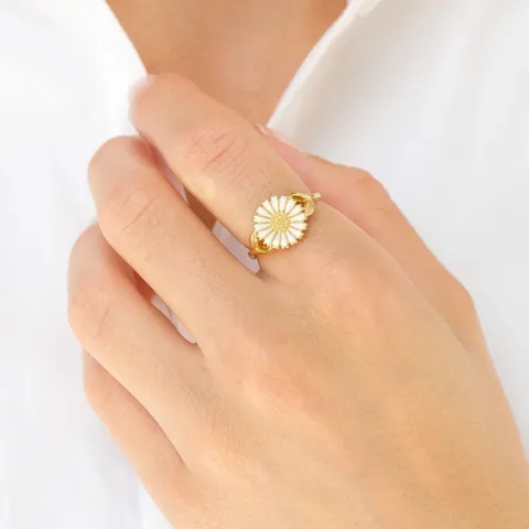 11 mm margriet ring in verguld sterlingzilver - Marie