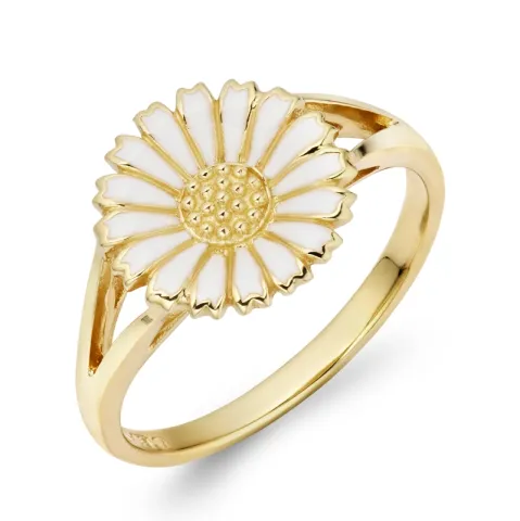 10,5 mm bloem ring in verguld sterlingzilver