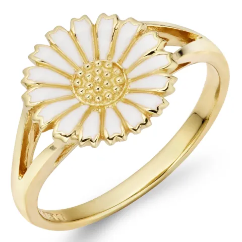 10 mm margriet ring in verguld sterlingzilver - Marie