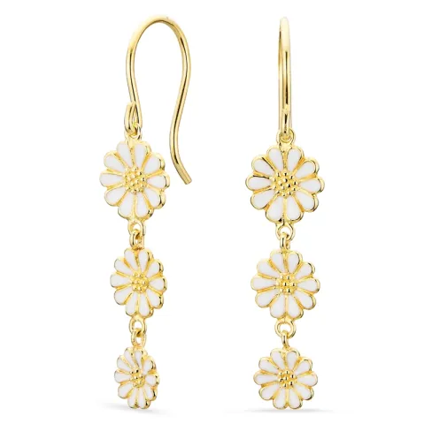 margriet oorbellen in verguld zilver