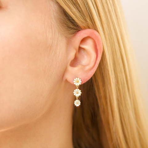margriet oorbellen in verguld zilver - Maggie