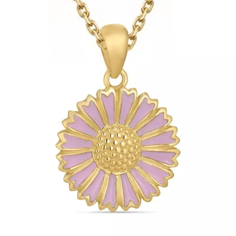 margriet paarse ketting in verguld sterlingzilver met hanger in verguld sterlingzilver - Marie