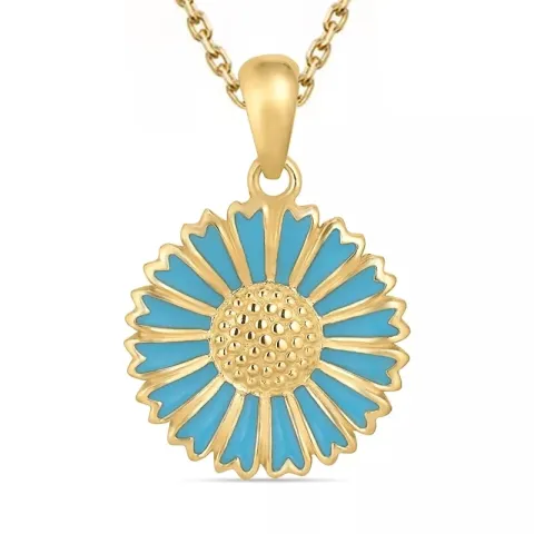 margriet blauwe ketting in verguld sterlingzilver met hanger in verguld sterlingzilver - Marie