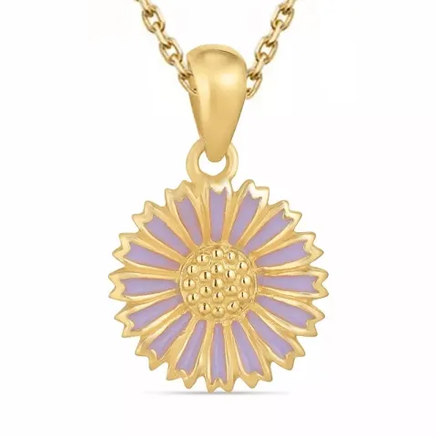 margriet paarse ketting in verguld sterlingzilver met hanger in verguld sterlingzilver - Marie