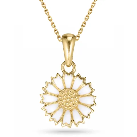 11 mm margriet ketting met hanger in verguld sterlingzilver - Marie