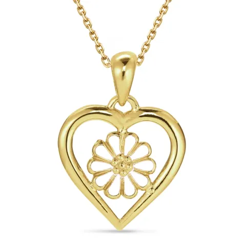 hart margriet ketting met hanger in verguld sterlingzilver - Maggie