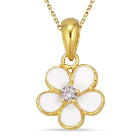 margriet hanger met ketting in verguld sterlingzilver - Majse