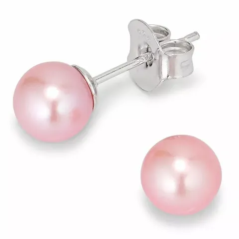 6-6,5 mm aa-graded pink parel oorstekers in zilver