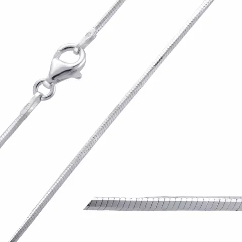 Eenvoudige slangenketting in zilver 45 cm x 1,2 mm