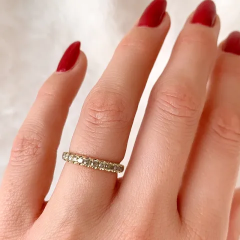 champagne diamant mémoire ring in 14 karaat goud 0,50 ct