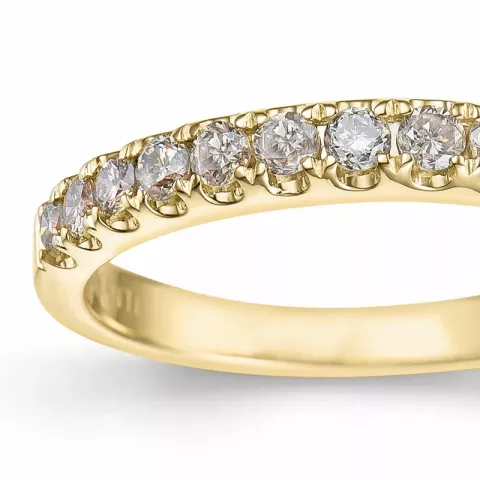 champagne diamant mémoire ring in 14 karaat goud 0,50 ct