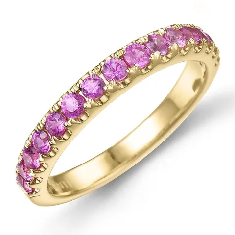 pink saffier mémoire ring in 14 karaat goud 0,71 ct