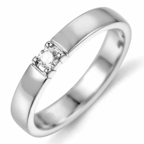 campagne - mémoire ring in 14 karaat witgoud 1 x 0,07 ct