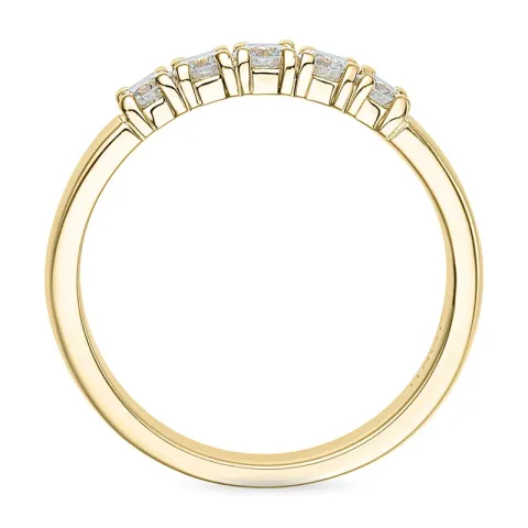 campagne - mémoire ring in 14 karaat goud 5 x 0,07 ct