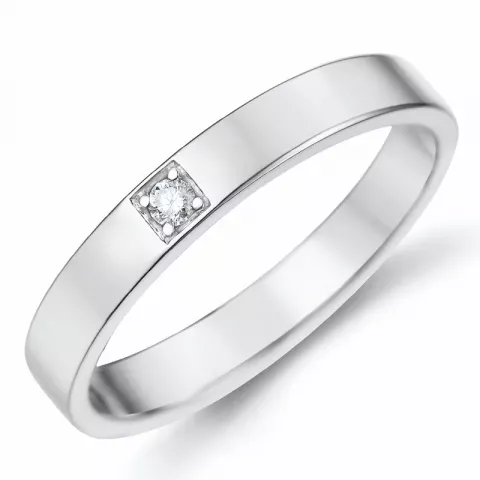 diamant mémoire ring in 14 karaat witgoud 0,03 ct