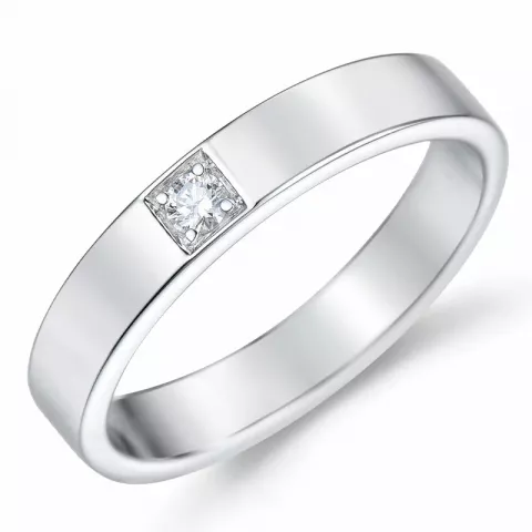 diamant mémoire ring in 14 karaat witgoud 1 x 0,05 ct