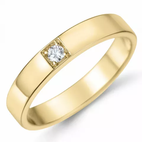 diamant mémoire ring in 14 karaat goud 1 x 0,07 ct