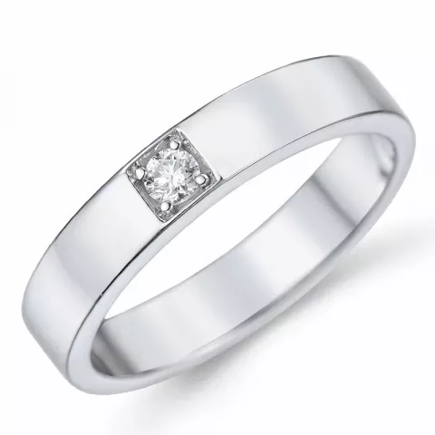 diamant mémoire ring in 14 karaat witgoud 1 x 0,07 ct