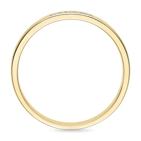 diamant mémoire ring in 14 karaat goud 3 x 0,03 ct