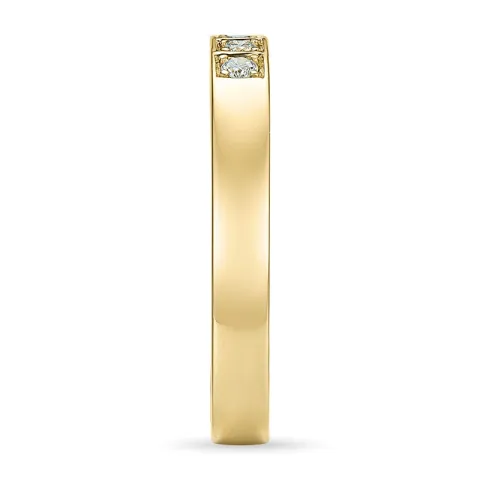 diamant mémoire ring in 14 karaat goud 3 x 0,03 ct