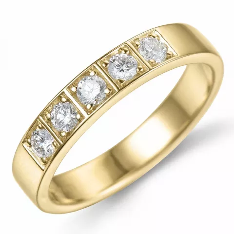 diamant mémoire ring in 14 karaat goud 0,35 ct