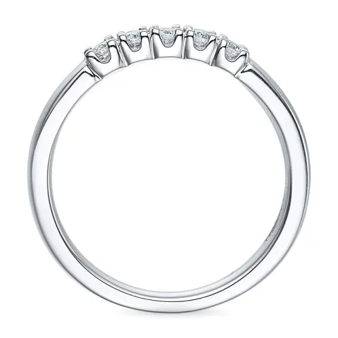 diamant mémoire ring in 14 karaat witgoud 0,21 ct